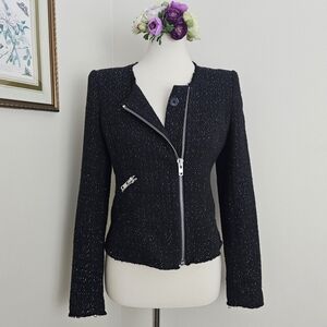 VS Body By Victoria Metallic Tweed Moto Blazer